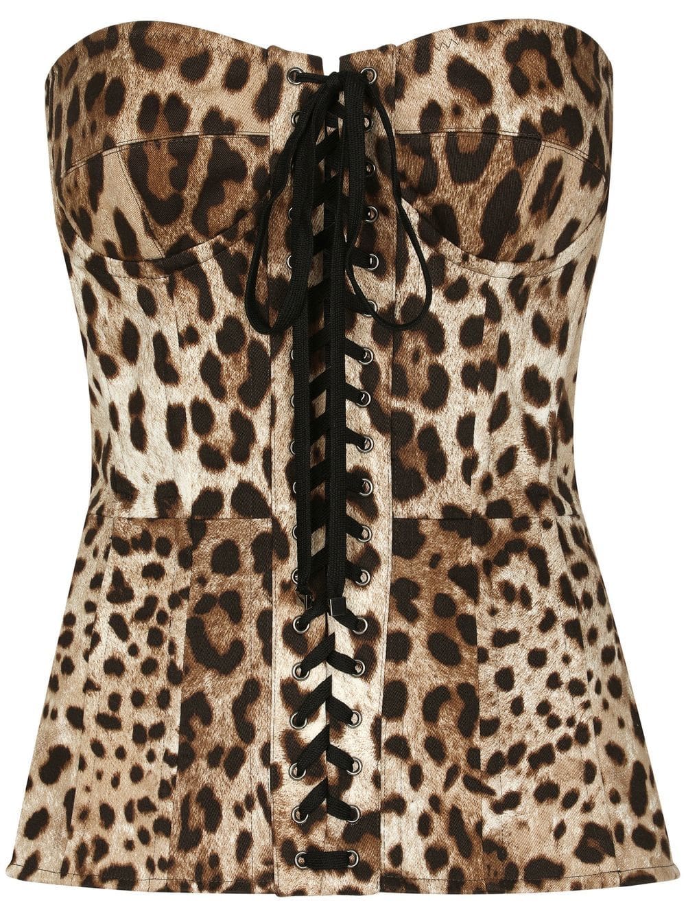 Dolce & Gabbana leopard-print lace-up corset