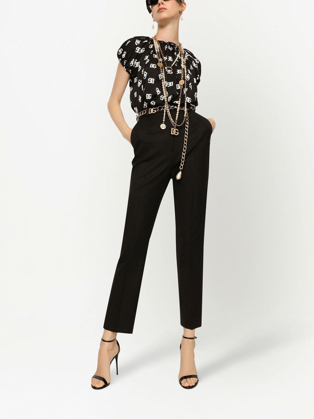 Dolce & Gabbana logo-print silk blouse - Image 2