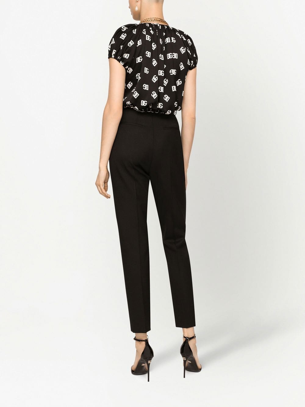 Dolce & Gabbana logo-print silk blouse - Image 4