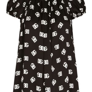 Dolce & Gabbana logo-print silk blouse