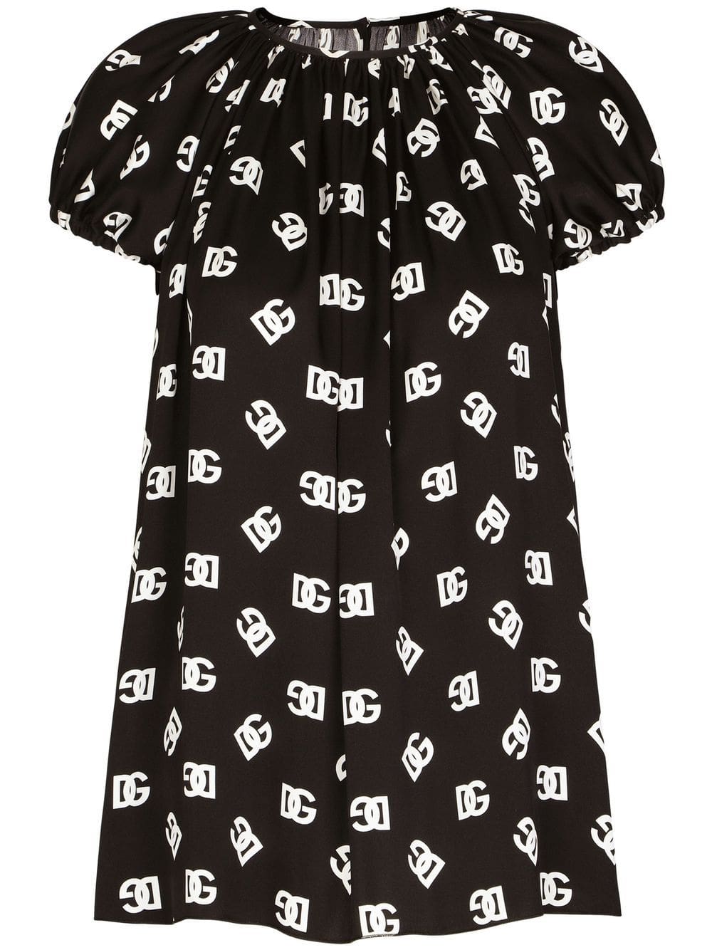 Dolce & Gabbana logo-print silk blouse