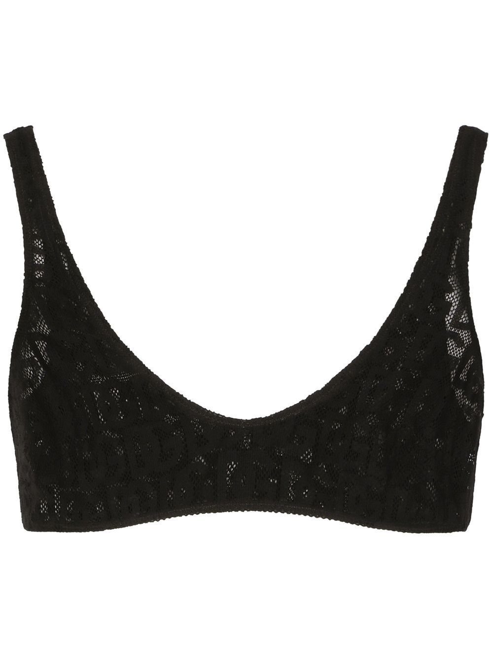 Dolce & Gabbana DG-logo jacquard tulle bralette