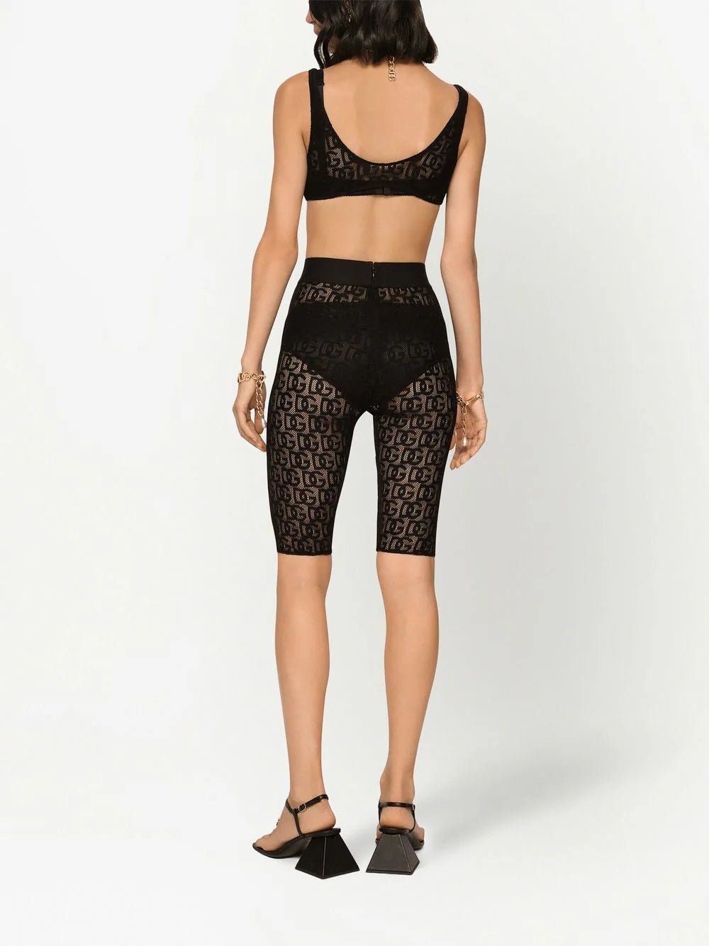 Dolce & Gabbana logo-lace cropped bralette - Image 4