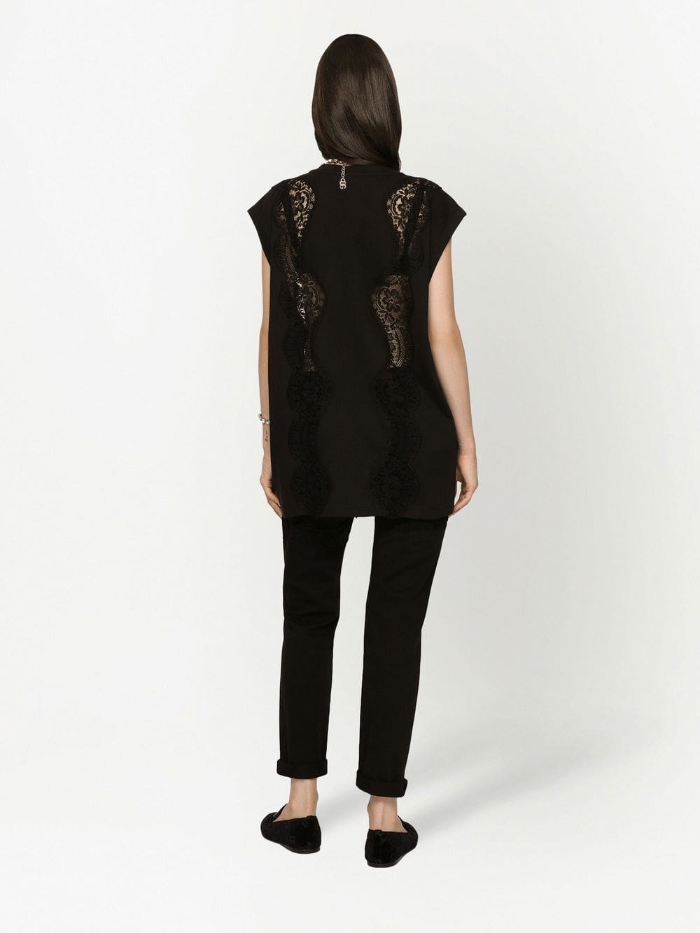 Dolce & Gabbana lace-trim cap-sleeve blouse - Image 4
