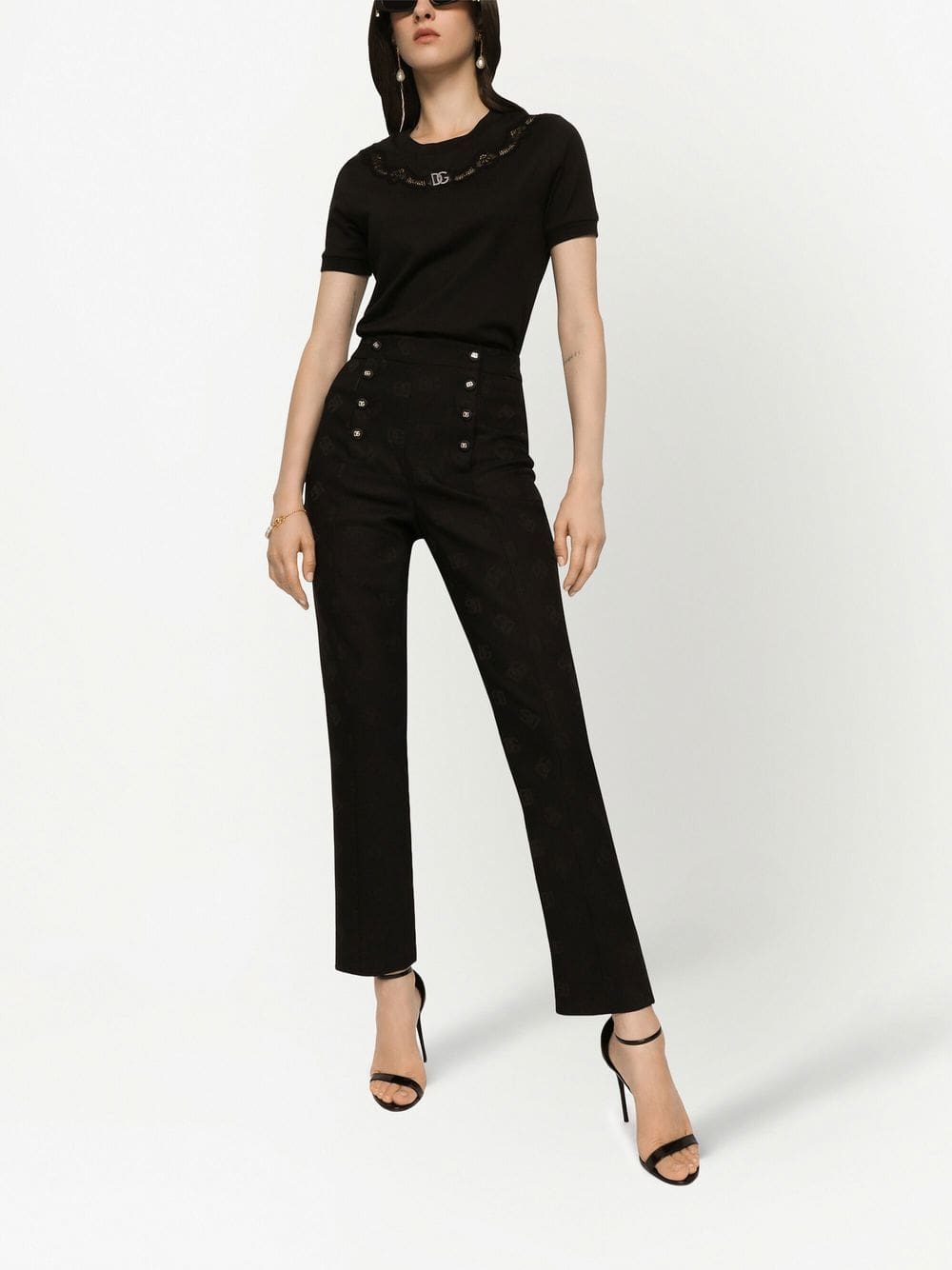 Dolce & Gabbana DG-logo lace-trim T-shirt - Image 2