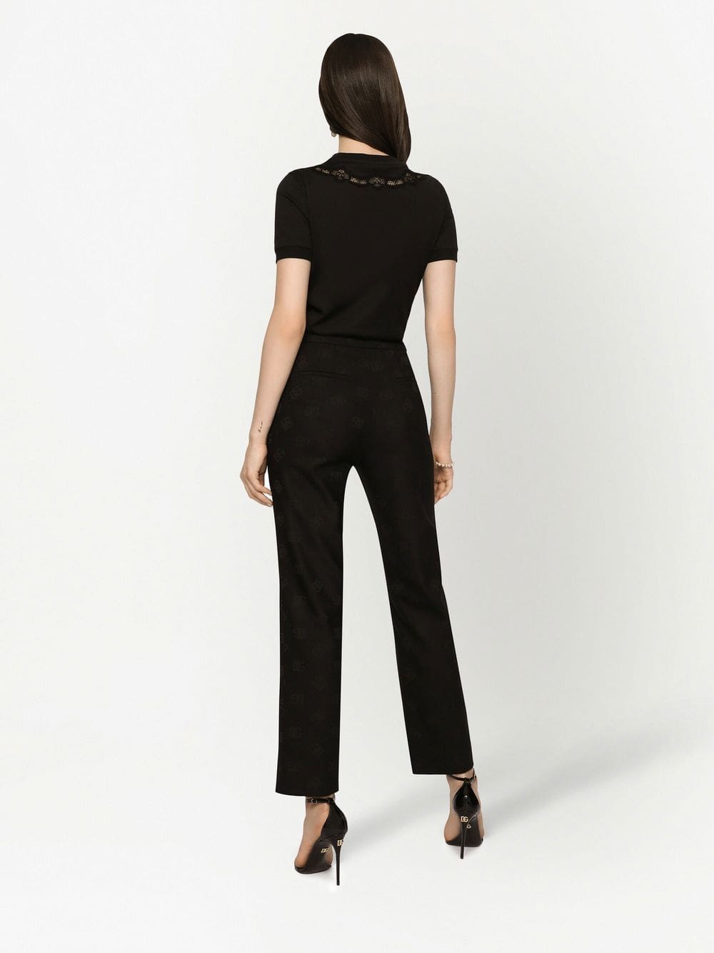 Dolce & Gabbana DG-logo lace-trim T-shirt - Image 4