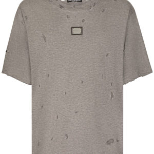 Dolce & Gabbana distressed logo-plaque T-shirt