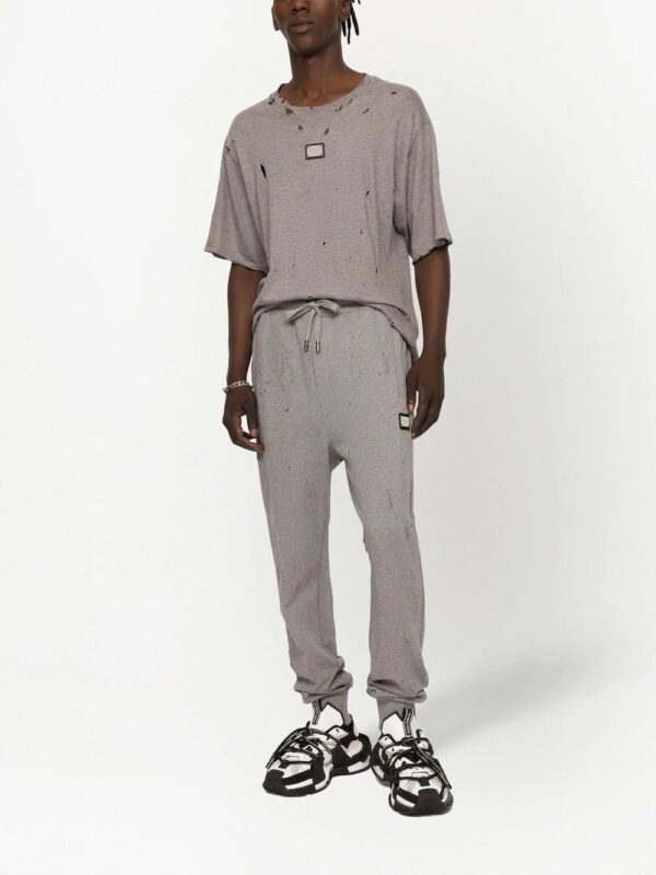 Dolce & Gabbana  distressed logo-plaque T-shirt - Image 3