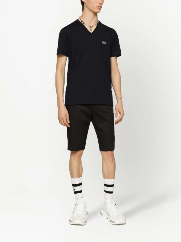 Dolce & Gabbana  logo-tag V-neck T-shirt - Image 3