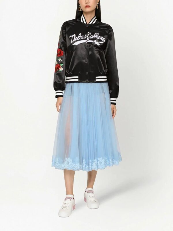 Dolce & Gabbana  lace-trim flared midi skirt - Image 3