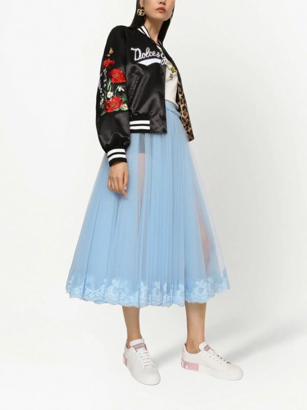 Dolce & Gabbana  lace-trim flared midi skirt - Image 2