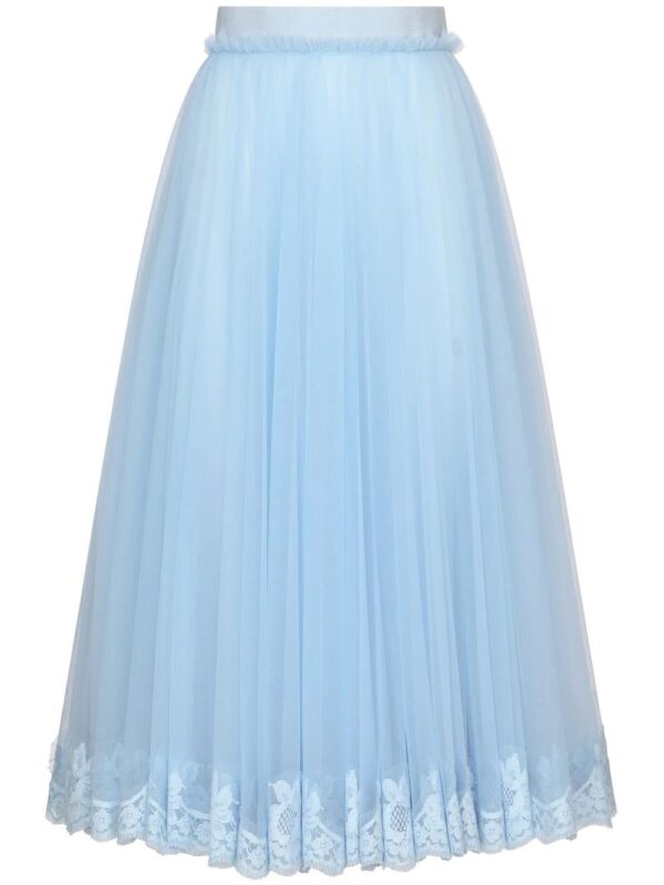 Dolce & Gabbana  lace-trim flared midi skirt