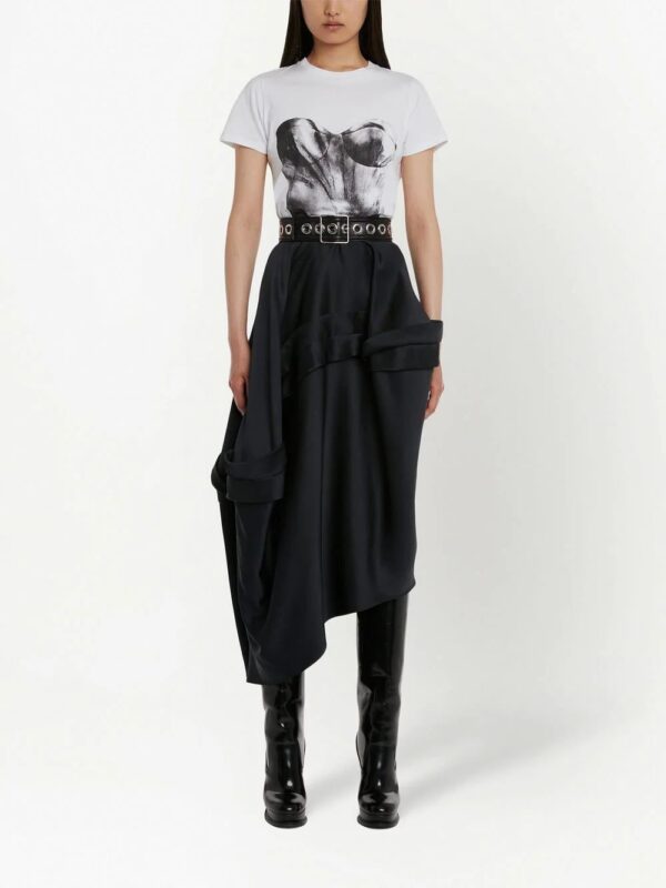 Alexander McQueen  bustier-print cotton T-shirt - Image 2
