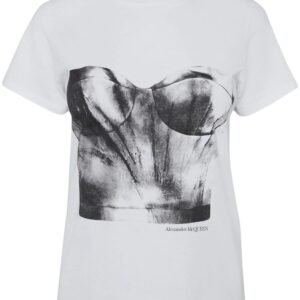 Alexander McQueen  bustier-print cotton T-shirt