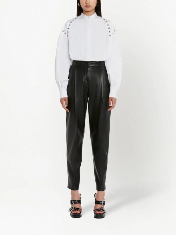 Alexander McQueen  organic-cotton eyelet-detail shirt - Image 2