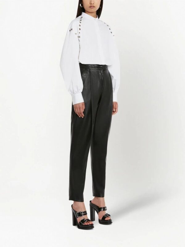 Alexander McQueen  organic-cotton eyelet-detail shirt - Image 3