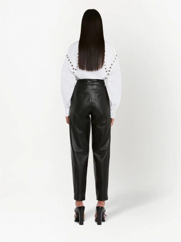 Alexander McQueen  organic-cotton eyelet-detail shirt - Image 4