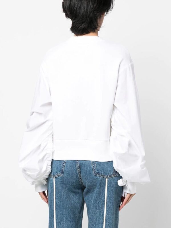 Karl Lagerfeld  contrasting sleeve cropped sweatshirt - Image 4