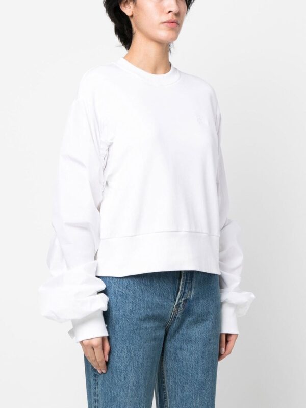 Karl Lagerfeld  contrasting sleeve cropped sweatshirt - Image 3