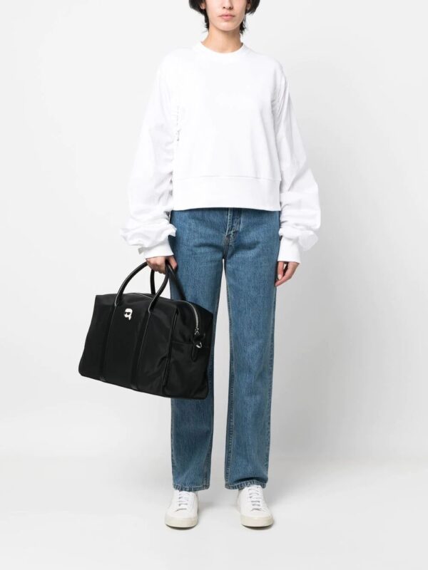 Karl Lagerfeld  contrasting sleeve cropped sweatshirt - Image 2