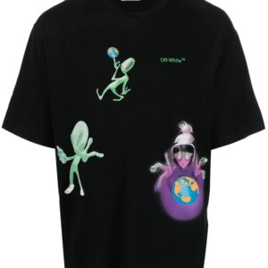 Off-white alien-print cotton T-shirt