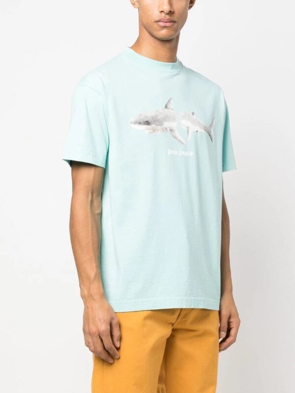 Palm Angels  Shark-print organic cotton T-shirt - Image 3