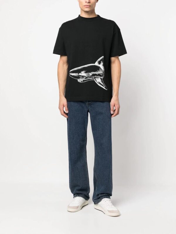 Palm Angels  shark-print organic cotton T-shirt - Image 2