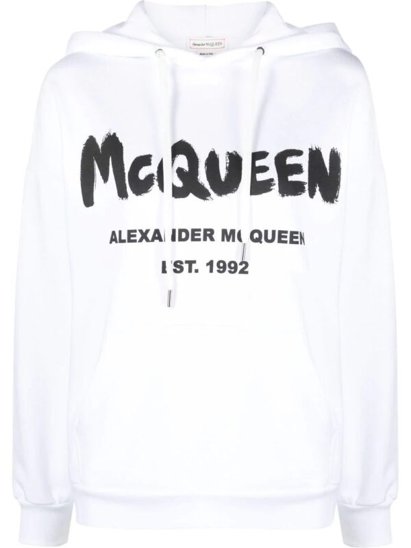 Alexander McQueen  logo-print drawstring hoodie