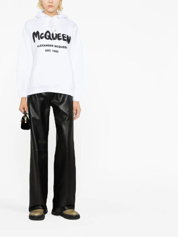 Alexander McQueen  logo-print drawstring hoodie - Image 2