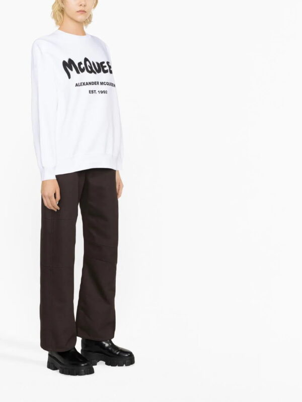 Alexander McQueen  logo-print cotton sweatshirt - Image 4