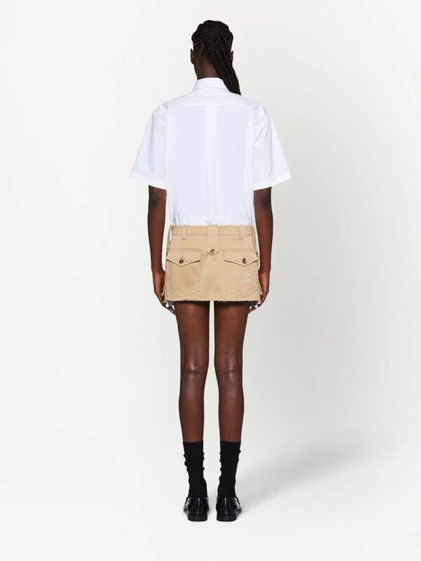 Miu Miu  chino raw-cut hem mini skirt - Image 4