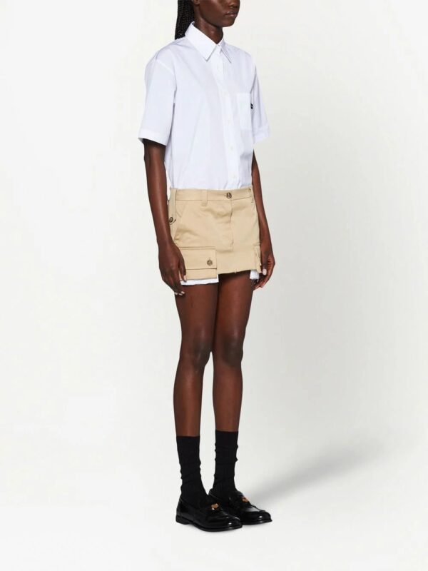 Miu Miu  chino raw-cut hem mini skirt - Image 3