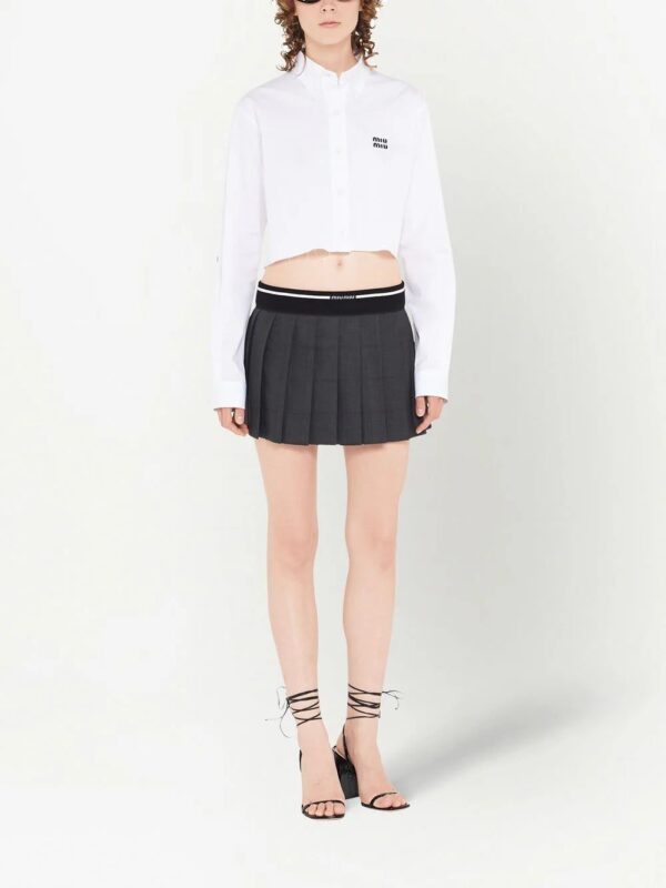 Miu Miu  Glen plaid-check pleated mini skirt - Image 2