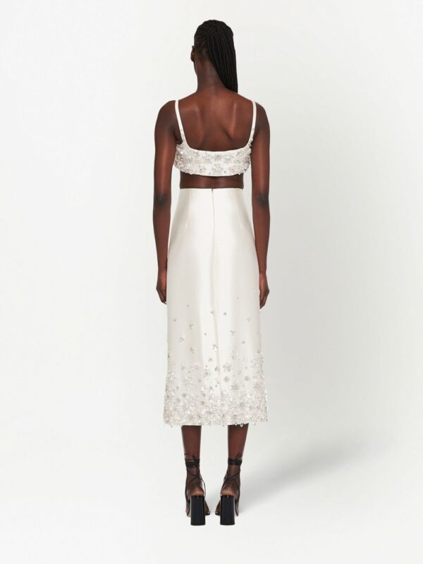 Miu Miu  floral-embellished midi skirt - Image 4