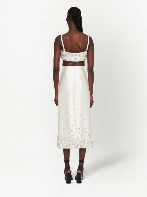 Miu Miu  floral-embellished midi skirt - Image 4