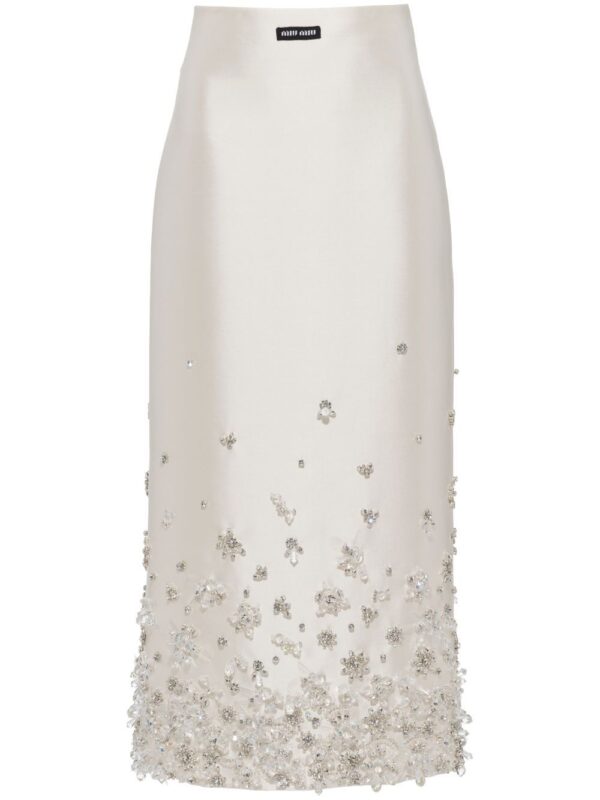 Miu Miu  floral-embellished midi skirt