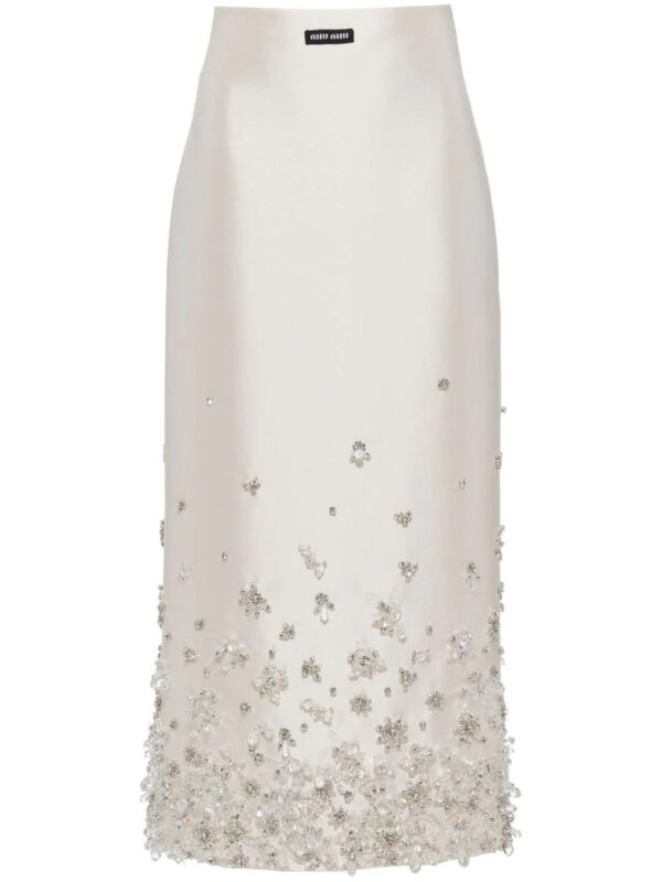 Miu Miu  floral-embellished midi skirt