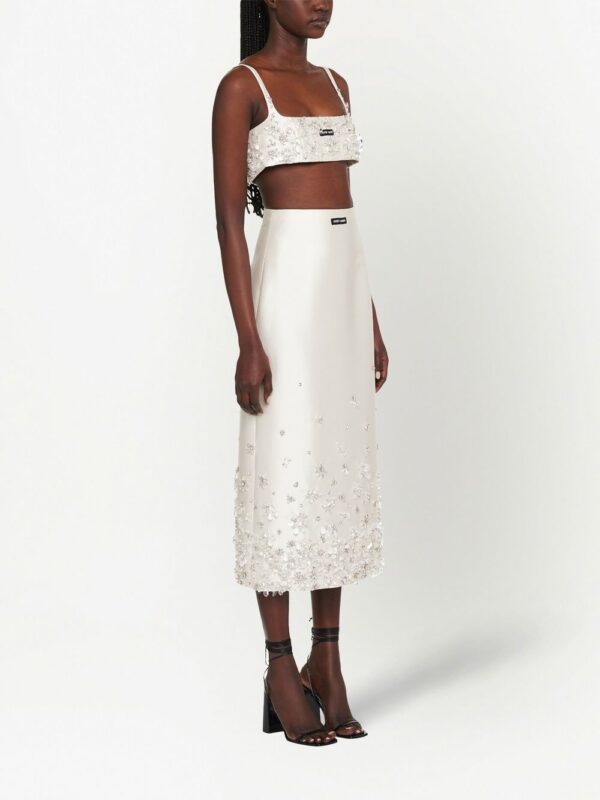 Miu Miu  floral-embellished midi skirt - Image 3