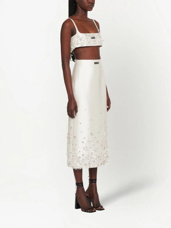 Miu Miu  floral-embellished midi skirt - Image 3