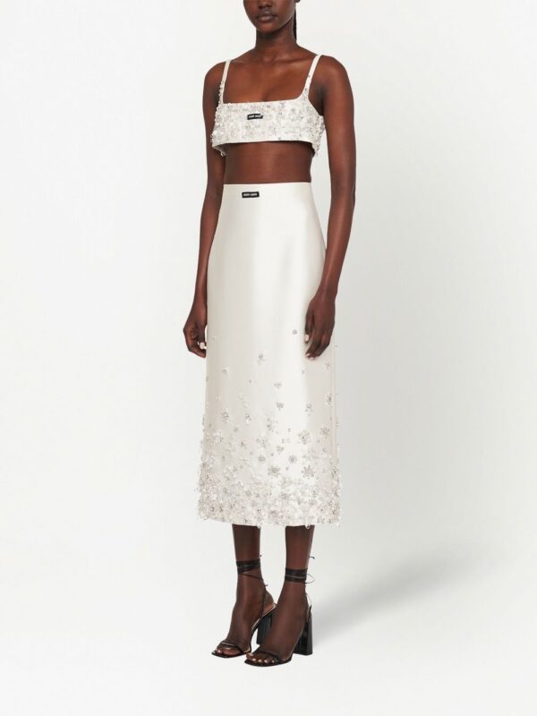 Miu Miu  floral-embellished midi skirt - Image 2