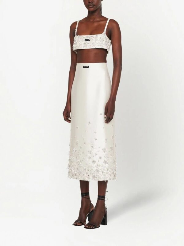 Miu Miu  floral-embellished midi skirt - Image 2