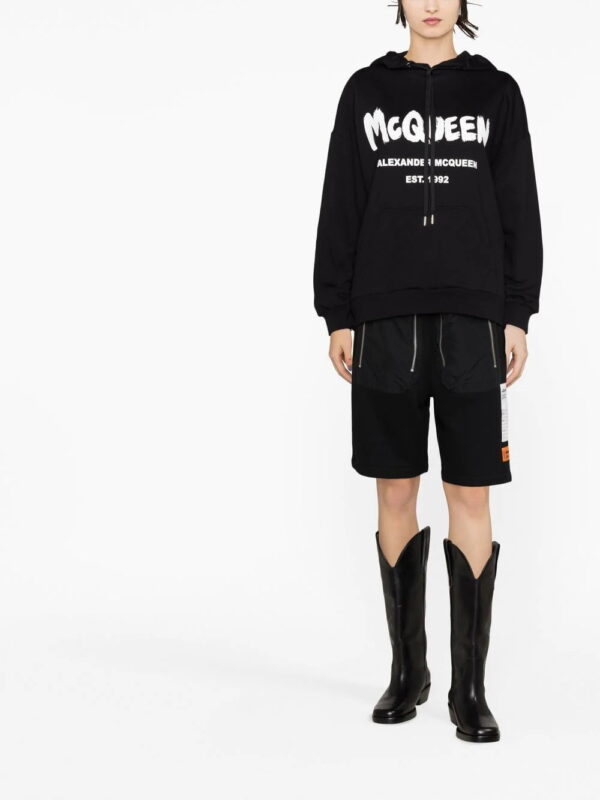 Alexander McQueen  logo-print drawstring hoodie - Image 2