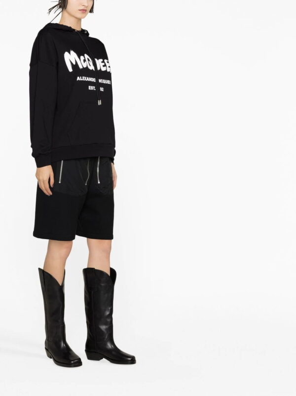 Alexander McQueen  logo-print drawstring hoodie - Image 3