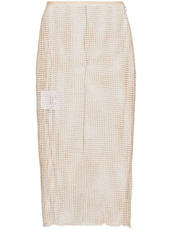 Prada  beaded mesh pencil skirt