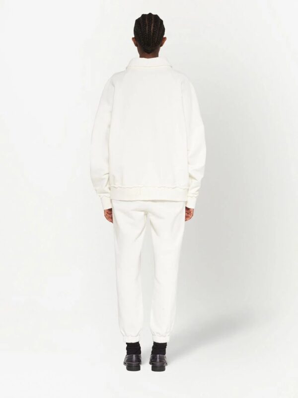 Miu Miu  logo-patch polo sweatshirt - Image 2