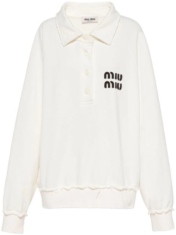 Miu Miu  logo-patch polo sweatshirt
