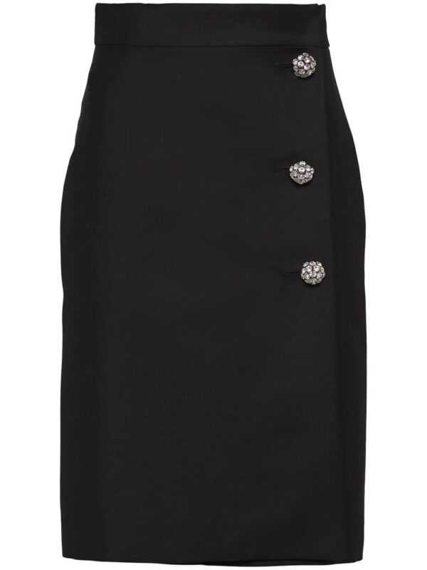 Prada  high-waisted kid mohair skirt