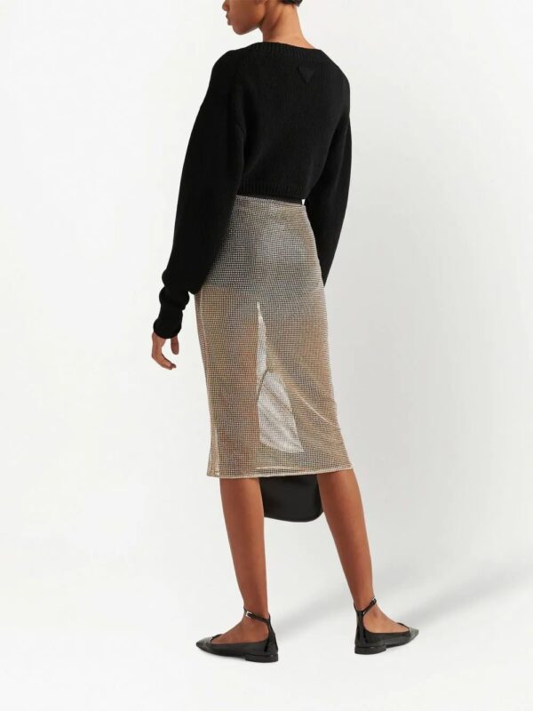 Prada  embellished-mesh midi skirt - Image 3