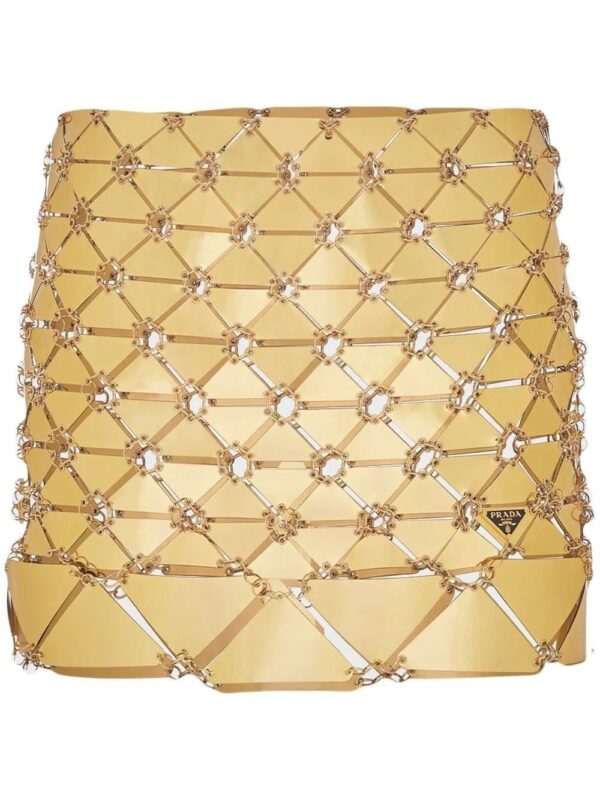 Prada  maxi-sequin chainmail mini skirt