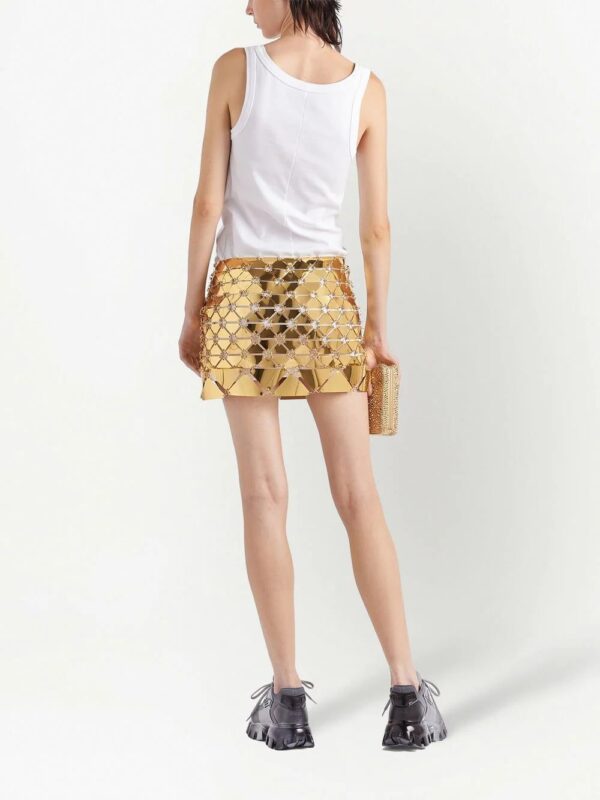 Prada  maxi-sequin chainmail mini skirt - Image 4